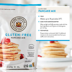 King Arthur close-up of pancake mix texture demonstrating smooth batter-ready flour