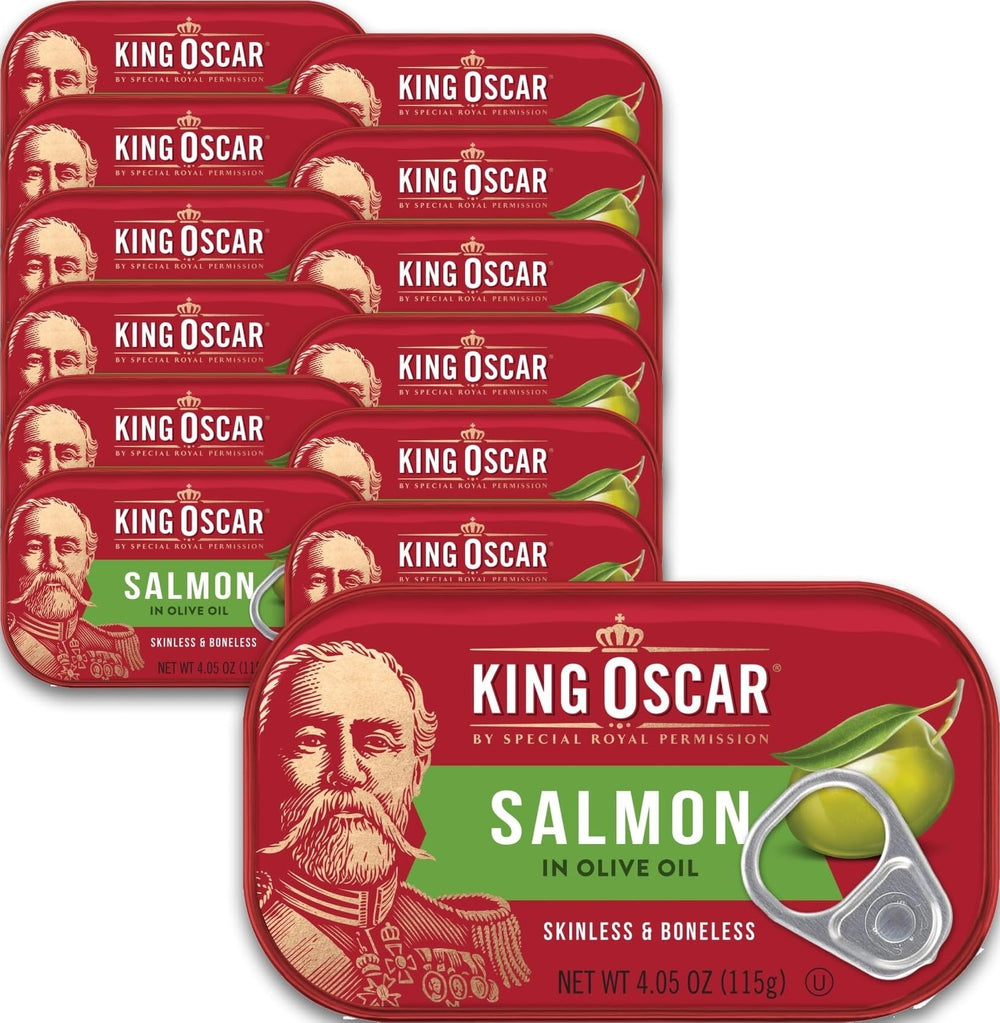 King Oscar front can showing brand and clear ingredient listing, convenient pantry staple