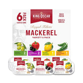 King Oscar front packaging showing six cans, convenient pantry saving