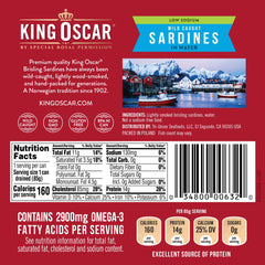 King Oscar close-up texture of sardines, highlighting natural freshness