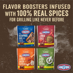 Kingsford pellet close-up texture showing real-spice composition and consistent smoke release benefit