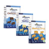 Kinnikinnick front packaging showing three flavor boxes and variety benefits