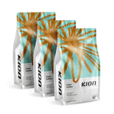Kion front packaging showing organic whole bean medium roast and freshness benefit
