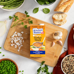 Kitchen Basics turkey stock used in pan sauce delivering glossy finish and layered taste