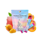 Kivvy front packaging showing peach mango flavor and 0g sugar benefit