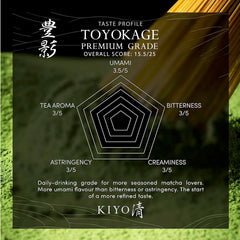 Kiyo Matcha bright green fine powder close-up showing silky texture