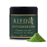 Kiyo Matcha front tin showing branding and fresh-seal keeping powder fresh