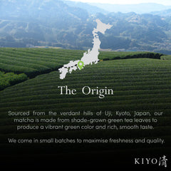 Kiyo Matcha whisked bowl with frothy surface demonstrating smooth crema