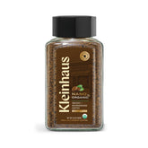Kleinhaus jar front label showing organic Colombian Arabica benefits