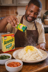 Close-up of Knorr Aromat granules texture highlighting consistent seasoning quality benefit