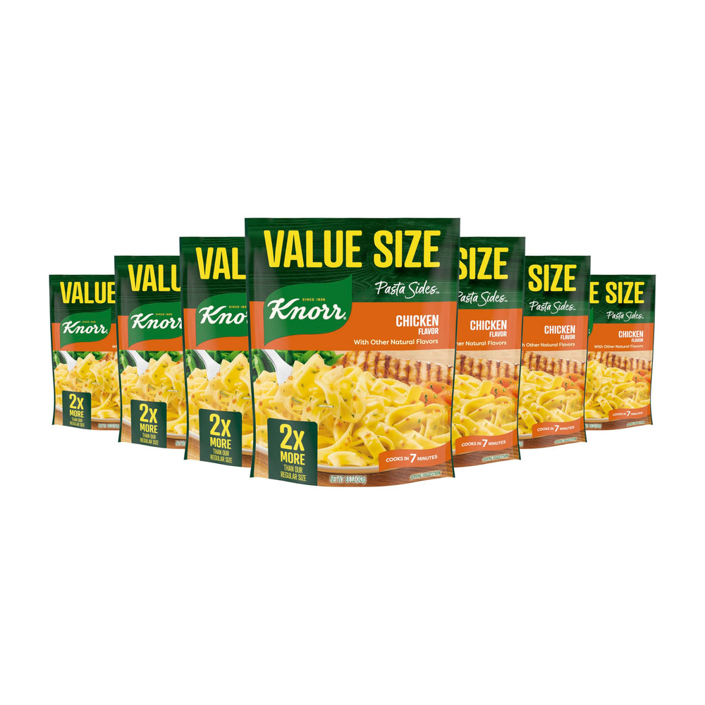 Knorr front packaging showing value 7-pack and quick-cook benefit