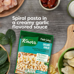 Knorr plated creamy garlic pasta showing quick meal presentation