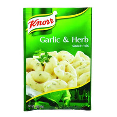 Knorr front packaging showing sauce mix packet and serving suggestion for convenience