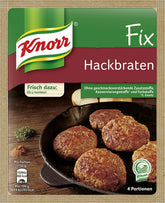 Knorr packaging front view showing Hackbraten mix for quick flavored meatloaf