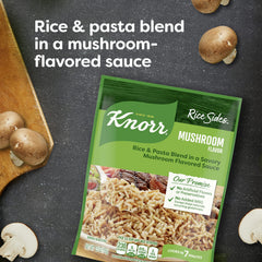 Knorr open pouch with rice and pasta blend visible for quick prep
