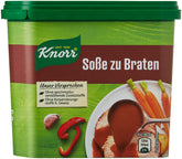 Knorr roast gravy front packaging shows large 2.75L bottle and easy-pour benefit