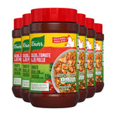 Knorr front packaging showing tomato chicken granulated bouillon, clear label and benefit