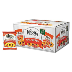 Knott's branded carton front view showing individual wrapped cookies and easy storage