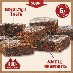 Kodiak Cakes baked brownie served on plate indicating portion and serving idea