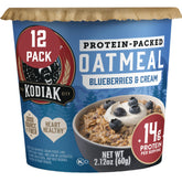 Kodiak Cakes front packaging showing blueberries and whole-grain benefit