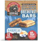 Kodiak Cakes front packaging showing blueberry oat bars and whole grain benefit