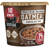 Kodiak Cakes front packaging showing chocolate chip cup and benefits