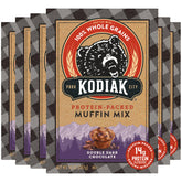 Kodiak Cakes front packaging showing double dark chocolate mix and benefits