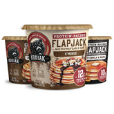 Kodiak Cakes front packaging showing variety pack and portable benefit