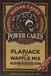 Kodiak Cakes front packaging showing whole-grain mix and nutrition benefits
