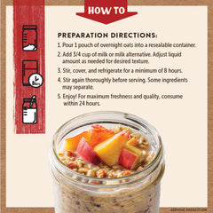 Kodiak Cakes served in bowl with milk and peach slices for ready-to-eat appeal