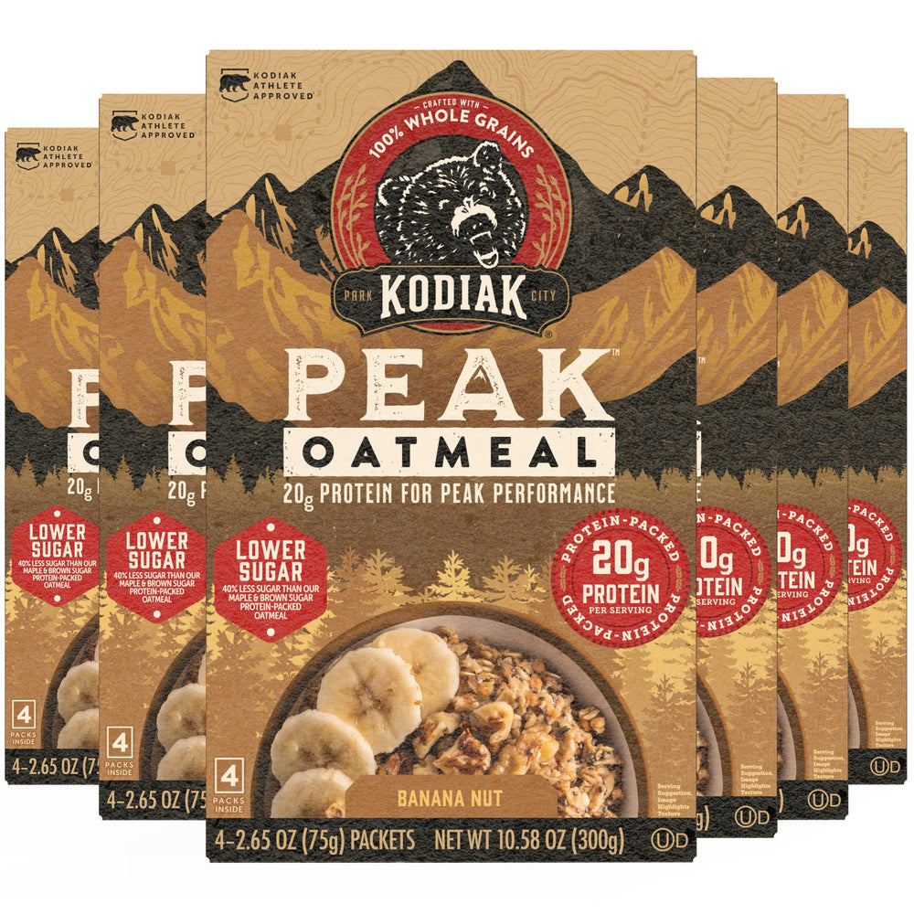 Kodiak Cakes Peak front packaging showing product and benefits
