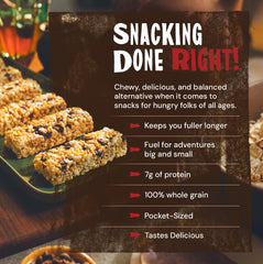 Kodiak Cakes single bar held in hand demonstrating portable, grab-and-go convenience