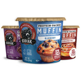 Kodiak Muffin Cup front packaging showing whole grain benefits and variety pack