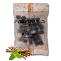 kolsvart front packaging showing 4.2 oz bag and festive design benefit clear product identity