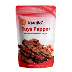 KomBei Suya Spice HOT front pouch view showing bold packaging and authentic seasoning