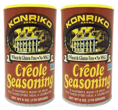 Konriko jar front packaging showing label and 6 oz size, highlights pantry shelf appeal