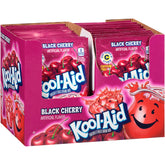 Kool-Aid front packaging of 96 unsweetened black cherry packets showing quantity and flavor benefits