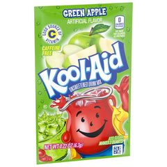 Kool-Aid green apple powder texture in bowl illustrating quick dissolving and bright flavor