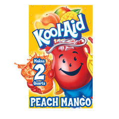 Kool-Aid front box showing 48 peach mango packets for easy stocking