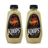 KOOPS' front packaging showing label and 12 oz bottle, highlights authentic flavor