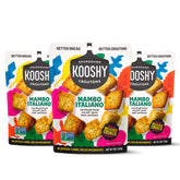 Kooshy Croutons front packaging showing flavor and resealable bag benefit