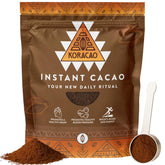 KORACAO front of bag showing brand and ceremonial cacao — clear product identity and premium feel