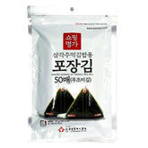 KOREAC front packaging showing 50 pre-cut triangle seaweed sheets for fast prep