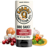Kosmos Q front label on 21 oz bottle showing flavor and brand benefit