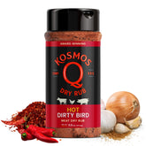 Kosmos Q front bottle showing product packaging and bold flavor benefit