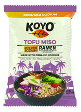 Koyo front packaging showing organic ramen and vegan benefits