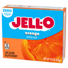 Kraft Jell-O orange gelatin in a molded shape displaying firm set and color