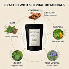 Kranla loose leaf blend detail with burdock and moringa for rich herbal texture