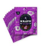 KRAVE front packaging showing black cherry BBQ flavor and pack benefits
