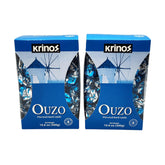 Krinos front packaging showing two 10.6 oz bags and brand logo, convenient resealable design